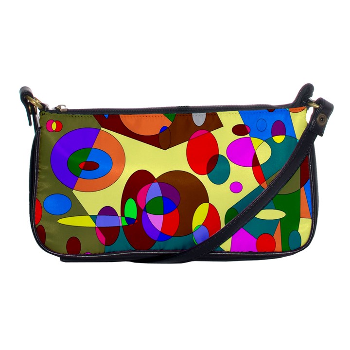 Abstract Digital Circle Computer Graphic Shoulder Clutch Bags