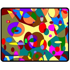 Abstract Digital Circle Computer Graphic Double Sided Fleece Blanket (medium) 