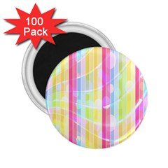 Abstract Stipes Colorful Background Circles And Waves Wallpaper 2 25  Magnets (100 Pack)  by Nexatart