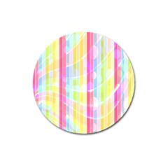 Abstract Stipes Colorful Background Circles And Waves Wallpaper Magnet 3  (Round)