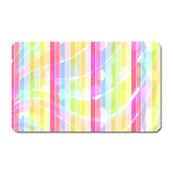 Abstract Stipes Colorful Background Circles And Waves Wallpaper Magnet (Rectangular)