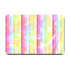 Abstract Stipes Colorful Background Circles And Waves Wallpaper Small Doormat 