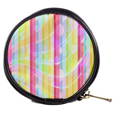 Abstract Stipes Colorful Background Circles And Waves Wallpaper Mini Makeup Bags