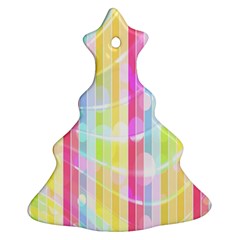 Abstract Stipes Colorful Background Circles And Waves Wallpaper Ornament (Christmas Tree) 