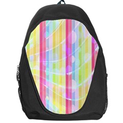 Abstract Stipes Colorful Background Circles And Waves Wallpaper Backpack Bag