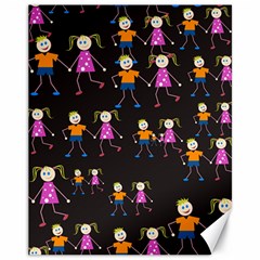 Kids Tile A Fun Cartoon Happy Kids Tiling Pattern Canvas 11  X 14   by Nexatart