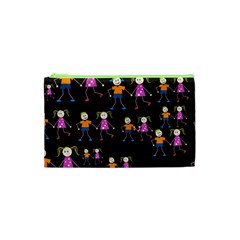 Kids Tile A Fun Cartoon Happy Kids Tiling Pattern Cosmetic Bag (xs) by Nexatart