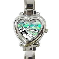 Small And Big Bubbles Heart Italian Charm Watch by Nexatart