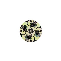 Completely Seamless Tileable Doodle Flower Art 1  Mini Buttons by Nexatart