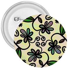 Completely Seamless Tileable Doodle Flower Art 3  Buttons by Nexatart