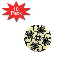 Completely Seamless Tileable Doodle Flower Art 1  Mini Magnet (10 Pack)  by Nexatart