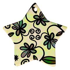 Completely Seamless Tileable Doodle Flower Art Star Ornament (two Sides)