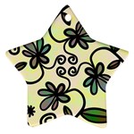 Completely Seamless Tileable Doodle Flower Art Star Ornament (Two Sides) Back