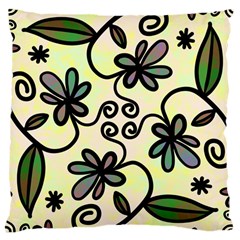 Completely Seamless Tileable Doodle Flower Art Large Cushion Case (one Side) by Nexatart