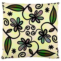 Completely Seamless Tileable Doodle Flower Art Large Cushion Case (two Sides)