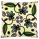 Completely Seamless Tileable Doodle Flower Art Large Cushion Case (Two Sides) Front