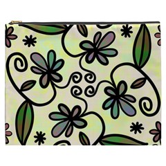 Completely Seamless Tileable Doodle Flower Art Cosmetic Bag (xxxl)  by Nexatart