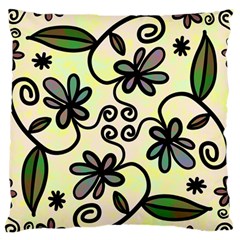 Completely Seamless Tileable Doodle Flower Art Large Flano Cushion Case (two Sides) by Nexatart