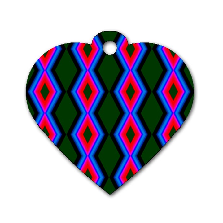 Quadrate Repetition Abstract Pattern Dog Tag Heart (One Side)