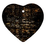 Wood Texture Dark Background Pattern Ornament (Heart) Front