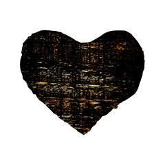 Wood Texture Dark Background Pattern Standard 16  Premium Flano Heart Shape Cushions by Nexatart