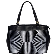 Black And White Line Abstract Office Handbags by Nexatart