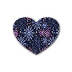 Pixel Pattern Colorful And Glittering Pixelated Rubber Coaster (Heart)  Front