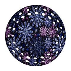 Pixel Pattern Colorful And Glittering Pixelated Round Filigree Ornament (two Sides) by Nexatart