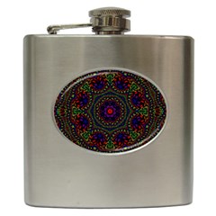 Rainbow Kaleidoscope Hip Flask (6 Oz) by Nexatart