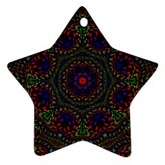 Rainbow Kaleidoscope Star Ornament (two Sides) by Nexatart
