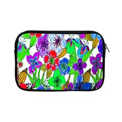 Background Of Hand Drawn Flowers With Green Hues Apple Ipad Mini Zipper Cases by Nexatart