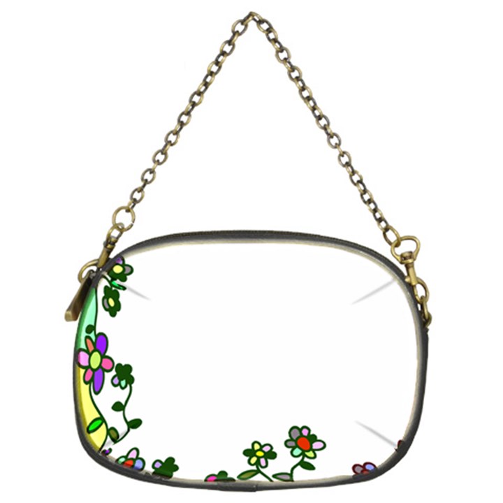 Floral Border Cartoon Flower Doodle Chain Purses (Two Sides) 