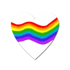 Watercolour Rainbow Colours Heart Magnet by Nexatart