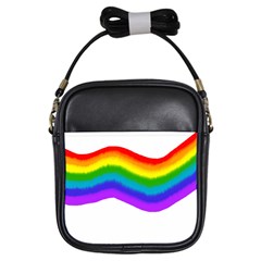 Watercolour Rainbow Colours Girls Sling Bags by Nexatart