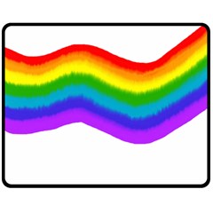 Watercolour Rainbow Colours Double Sided Fleece Blanket (medium) 