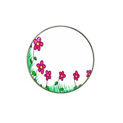 Floral Doodle Flower Border Cartoon Hat Clip Ball Marker (4 Pack) by Nexatart