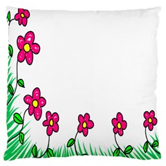 Floral Doodle Flower Border Cartoon Standard Flano Cushion Case (two Sides) by Nexatart