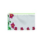 Floral Doodle Flower Border Cartoon Cosmetic Bag (XS) Front