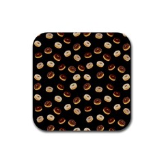 Donuts Pattern Rubber Coaster (square)  by Valentinaart