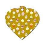 Cupcakes pattern Dog Tag Heart (Two Sides) Back