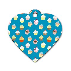 Cupcakes pattern Dog Tag Heart (Two Sides)