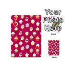 Cupcakes pattern Playing Cards 54 (Mini)  Front - Heart7