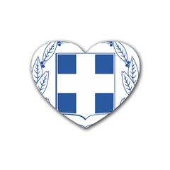 Greece National Emblem  Rubber Coaster (heart)  by abbeyz71