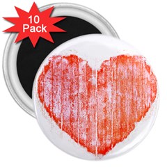 Pop Art Style Grunge Graphic Heart 3  Magnets (10 Pack)  by dflcprints