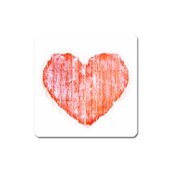 Pop Art Style Grunge Graphic Heart Square Magnet by dflcprints