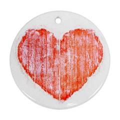 Pop Art Style Grunge Graphic Heart Round Ornament (two Sides) by dflcprints