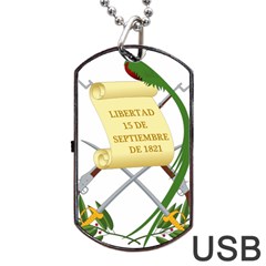 National Emblem Of Guatemala  Dog Tag Usb Flash (one Side) by abbeyz71