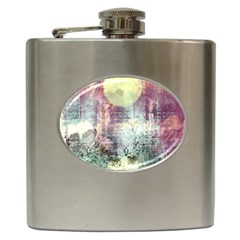 Frosty Pale Moon Hip Flask (6 Oz) by digitaldivadesigns