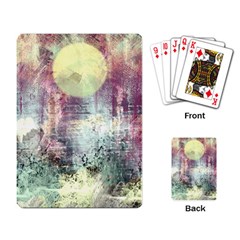 Frosty Pale Moon Playing Card by digitaldivadesigns