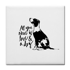 Dog person Tile Coasters